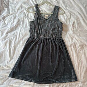 Silver Tank Dress - Lace and Velour